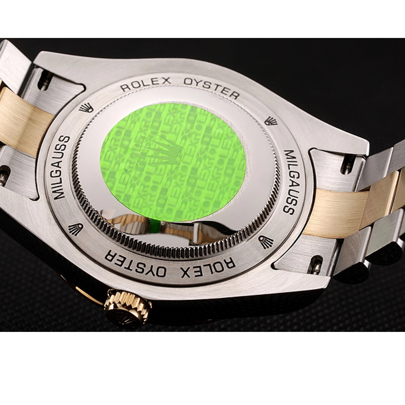 Rolex aaa copy Case Stainless Two Dial Day-Date Tone Black 1453976 Rolex Steel Swiss Bracelet Gold Diamond 0624